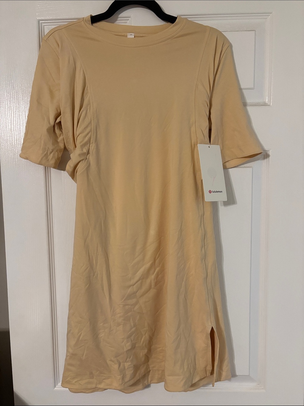 NWT Lululemon athletica Short Sleeve Midi Dress in Light Beige